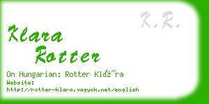 klara rotter business card